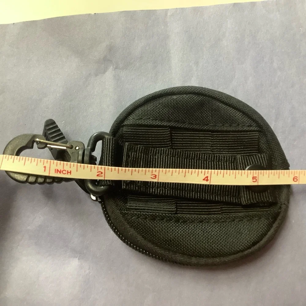 Black Portable Earbud Electronics or Keys Accessory Pouch